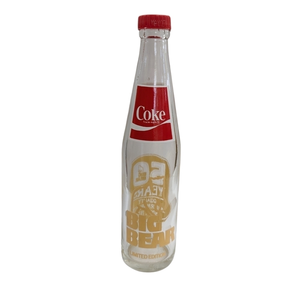 Vintage Coke Coca Cola Limited Edition Glass Bottle Big Bear 50th Anniversary